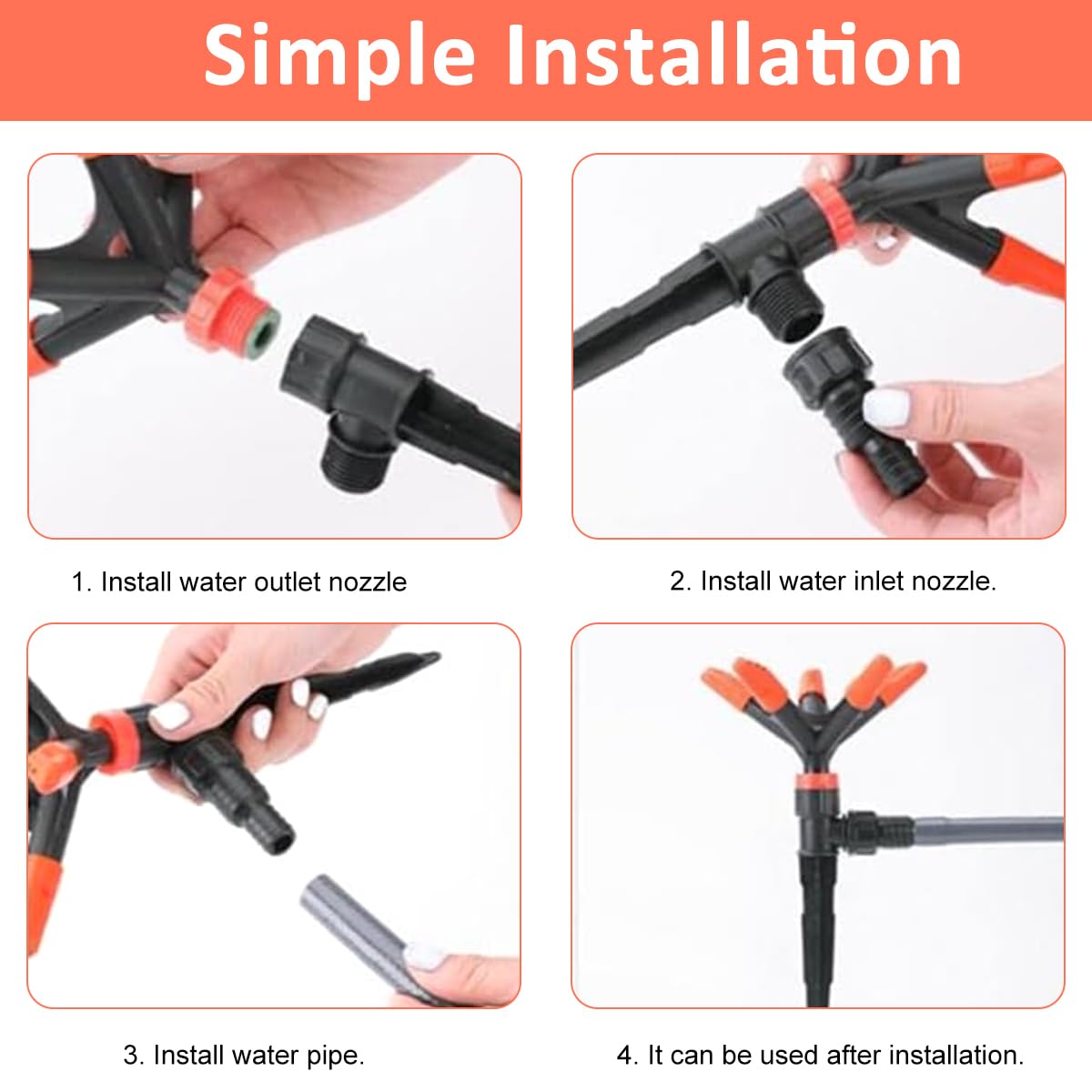 HASTHIP Garden Water Sprinkler Head Porous Nozzles Design Gardening Sprinkler Lawn Watering Sprinkler 360 Degree Adjustable Rain Fall Sprinkler Fixed Water Sprinkler Head for Flower Bed, Garden, Lawn HASTHIP Garden Water Sprinkler Head Porous Nozzles Design Gardening Sprinkler Lawn Watering Sprinkler 360 Degree Adjustable Rain Fall Sprinkler Fixed Water Sprinkler Head for Flower Bed, Garden, Lawn